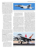 A page from "The Boeing F/A-18E/F Super Hornet & EA-18G Growler" (Schiffer Publishing, Ltd.) features color photos of a Super Hornet in flight and a jet taking off with landing gear extended, plus text columns and captions.