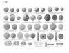 The chart "Feldgrau 1915-16" by Schiffer Publishing, Ltd. showcases early 20th-century German Army uniform buttons, badges, and insignia from feldgrau 1915-16 wartime uniforms, all labeled with German text and arranged in rows.