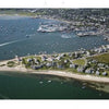Aerial view of Nantucket with boats, beaches, and waterfront homes—a classic Schiffer Publishing, Ltd. Nantucket photo, perfect as a souvenir or in the stunning book "Nantucket.