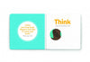 Think Zoo Animals by Schiffer Publishing, Ltd. is an interactive board book with a teal page hinting at an animal with long flippers that swims and barks. Lift the paw-shaped flap on the right page to reveal the answer!.