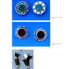 Three pairs of geometric silver jewelry are displayed on a blue background, inspired by "The William Spratling Legacy" from Schiffer Publishing, Ltd., reflecting the timeless style of Taxco, Mexico.