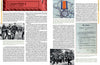 A two-page spread from Schiffer Publishing’s "Evasion and Escape Devices Produced by MI9, MIS-X, and SOE in World War II" features text, WWII soldier photos, a medal, The Charter document, columns, and highlighted headers referencing evasion devices.