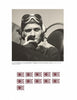 A black-and-white photo of a WWII pilot in helmet and goggles speaking into a radio. Below, eleven stylized Japanese rising sun symbols illustrate VF-17 squadron victories. Product: The Aces of Fighting 17 by Schiffer Publishing, Ltd.