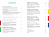 The table of contents in *Feeling Great with the Moon* by Schiffer Publishing, Ltd. lists sections and page numbers, with “Depths” connected to colored star-points, zodiac signs, astrology, moon themes, Japanese energy healing, and an introduction.