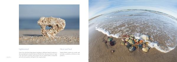 Capture the perfect nature moment with "My Heart Rocks" by Schiffer Publishing, Ltd.—a heart-shaped coral rests on sandy shores beside vibrant shells, waves, and beach treasures under a clear blue sky.