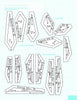 Diagram of labeled paper templates for quilting from Mariner's Compass Quilts by Schiffer Publishing, Ltd. Features cutting lines and instructions—ideal for Mariner's Compass designs or as inspiration in your quilt design guide.