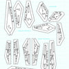 Diagram of labeled paper templates for quilting from Mariner's Compass Quilts by Schiffer Publishing, Ltd. Features cutting lines and instructions—ideal for Mariner's Compass designs or as inspiration in your quilt design guide.