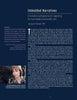 A magazine page titled Embedded Narratives reviews Contemporary International Tapestry by Schiffer Publishing, Ltd., featuring Canadian tapestry art, a smiling photo of Dr. Lydía Trottier with an award caption, decorative text, and a blue background.