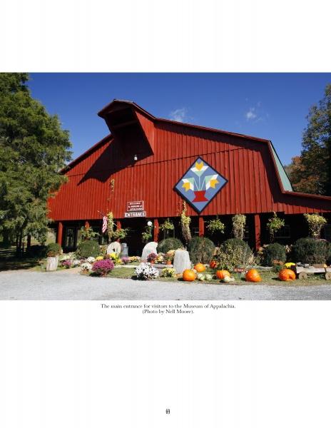 “The Unlikely Story of the Museum of Appalachia and How It Came To Be” by Schiffer Publishing, Ltd. explores Southern Appalachian culture, as seen in the museum’s barn-style building with a quilt pattern above the entrance, pumpkins, flowers, and greenery.