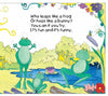 In Busy Bodies by Schiffer Publishing, Ltd., three green frogs leap by the pond, surrounded by flowers and reeds, while a butterfly hovers above. This playful picture book invites kids to hop, leap, and laugh—making exercise fun!.