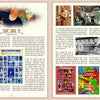 A two-page It Must Be Art magazine spread by Schiffer Publishing, Ltd. has The Big O article, collage, blue Big O Posters print, 1960s psychedelic art on the left, and smaller photos of people, a storefront, plus text on the right.