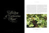 A two-page book spread from The Sinister Beauty of Carnivorous Plants by Schiffer Publishing, Ltd.: the left page shows the title in elegant script on black, while the right displays text on plant conservation and striking pitcher plant photography.
