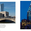 Left: A modern skyscraper rises behind a neoclassical building by the river, reflecting Philadelphia’s historic blend of eras. Right: An illuminated tower at dusk captures the city's scenic charm. Product: Philadelphia by Schiffer Publishing, Ltd.