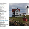 Keep Your Glow On by Schiffer Publishing, Ltd. showcases a classic American scene: a white lighthouse with a black top beside a red-roofed house on rocky terrain, an American flag on the lawn, and a red shed overlooking the ocean.