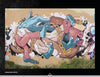Street Talking" by Schiffer Publishing, Ltd. is a colorful mural featuring disjointed blue hands, pink arms and feet, gold chains, a stylized face with a yellow cap, all on a beige background with white splashes and grass along the bottom edge.