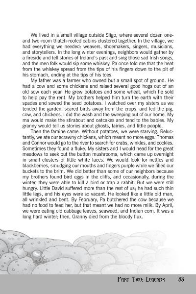 A page from Schiffer Publishing, Ltd.'s "Cambridge, Massachusetts" features childhood memories and farm life, with a grayscale illustration of rolling hills, clover, and Cambridge ghosts among dotted plants at the bottom.