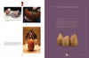 A two-page spread from "Gourd Lights" by Schiffer Publishing, Ltd.: the left page shows step-by-step illustrated instructions and the finished leafy cutout lamp shade; the right page displays lighting projects text and a photo of three dried gourds on purple.