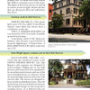 Page 13 of Schiffer Publishing, Ltd.'s Self-Guided Tour of Savannah highlights Wright and Oglethorpe Squares with two color photos: a tree-lined square and a historic brick house with stairs and black iron railing.