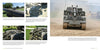 A two-page spread from Schiffer Publishing, Ltd.’s "M40 Gun Motor Carriage and M43 Howitzer Motor Carriage in WWII and Korea" features close-ups of the M40’s turret and gun, plus a frontal view on a dirt road, all with detailed captions.