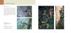 The "Reptiles & Amphibians in Contemporary Art" book by Schiffer Publishing, Ltd. features a two-page spread with four reptile wildlife illustrations: three small images and text on the left, plus one large vertical image on the right.