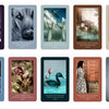 Inspirations for Survivors by Schiffer Publishing, Ltd. features ten inspirational oracle cards with mystical, nature, and fantasy themes—like a crowned woman, wolf, swans, and more—designed to bring hope and healing to survivors.