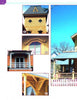 A collage of four close-ups from "Painted Ladies: Corbels & Gingerbread" by Schiffer Publishing, Ltd. showcases Victorian gables, a porch, arched windows, and intricate trim in yellow and orange.