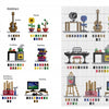 PixlPeople by Schiffer Publishing, Ltd. offers pixel art patterns of hobbies such as a computer, guitar, and plants, each with color codes and a grid chart—ideal for creating your own personalized PixlPeople cross-stitch pattern.