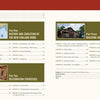 The table of contents in "Antique New England Homes & Barns" by Schiffer Publishing, Ltd. spans two pages with three parts: a map, an interior room, and a rustic wooden house inspired by New England homes. Chapters and page numbers are included.