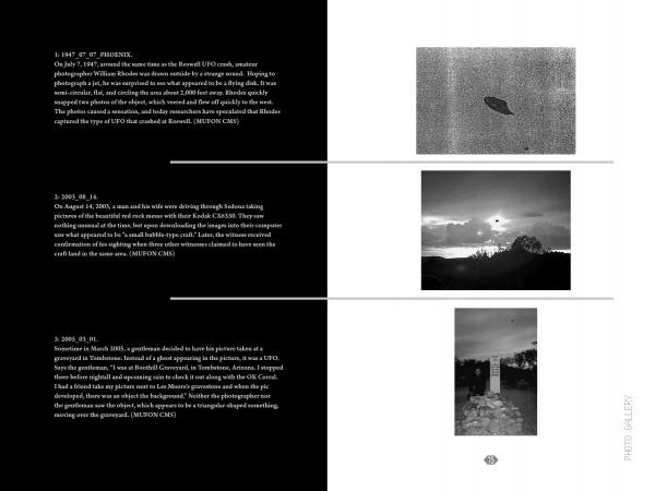 UFOs Over Arizona by Schiffer Publishing, Ltd. displays a black-and-white collage of three historical UFO photos—Phoenix Lights, a flying saucer, and a night scene with a monument—spotlighting notable Arizona UFO sightings.