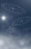 Four transparent astrological charts float in a starry blue sky with glowing flares, creating a mystical, cosmic vibe—perfect inspiration for The Beginner's Guide to Astrology by Schiffer Publishing, Ltd.