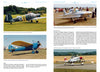 A page from "Classic Light Aircraft" by Schiffer Publishing, Ltd. features four color photos of vintage and modern planes on grass or tarmac, with detailed captions and info about each aircraft and its manufacturer surrounding the images.