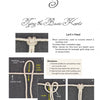 Instructional page from "Macrame Today" by Schiffer Publishing, Ltd. shows how to tie a Lark’s Head knot with step-by-step photos and directions. Perfect for fiber crafts, with the finished knot shown first, followed by each illustrated stage.