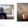 In Schiffer Publishing, Ltd.’s "Frozen Lives," two paintings depict: left, an elderly woman with gray hair by a sunlit window, looking away; right, a solemn, short-haired man beneath a broken light—evoking Wyeth’s quiet realism.