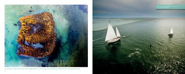 Art from above Cape Cod" by Schiffer Publishing, Ltd. features breathtaking drone photography of boats on the water around Cape Cod.