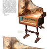 Featured in "Four Centuries of Musical Instruments" by Schiffer Publishing, Ltd., this rare harpsichord boasts a painted wooden case with pastoral scenes, ornate legs, a single manual keyboard, and detailed interior lid artwork.