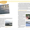 Kayak Fishing the Northern Gulf Coast by Schiffer Publishing, Ltd. offers an info page for Alabama kayak anglers, featuring 3 photos—beach fishing, a boat by shore, kayaking on calm water—plus tips and top spots.