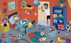 In Shhh by Schiffer Publishing, Ltd., a toddler wakes up in a colorful, toy-filled room with books scattered about. A cat naps on the bed as an adult knocks on the door—making this lively scene perfect for children's picture book fans.
