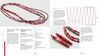 A step-by-step guide in "Paper Jewelry" by Schiffer Publishing, Ltd. shows how to make colorful red and pink beaded necklaces from rolled paper strips—an inspiring recycled craft tutorial with instructions and diagrams.