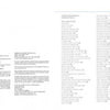 Two pages from *The SFP LookBook: Mercedes-Benz Fashion Week Fall 2013 Collections* by Schiffer Publishing, Ltd. The left page gives publication and copyright info; the right features a contents table with sections and artists’ names.