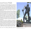 The book "Monuments and Memorials of Philadelphia" by Schiffer Publishing, Ltd. features the bronze statue of General Casimir Pulaski, displayed outdoors on a stone pedestal among trees under the sky in historic Philadelphia.