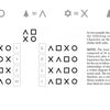 A black and white diagram from The High Deck by Schiffer Publishing, Ltd. features geometric symbols—circles, squares, triangles, Xs, Os—in two grids labeled like/dislike, with explanatory text about this archetypal mirror on the right.