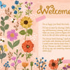 The Better Day Book by Schiffer Publishing, Ltd. features a vibrant page of wildflowers, bees, and butterflies beside a gold welcome message celebrating self-discovery, mindfulness, creativity, and childhood joy.