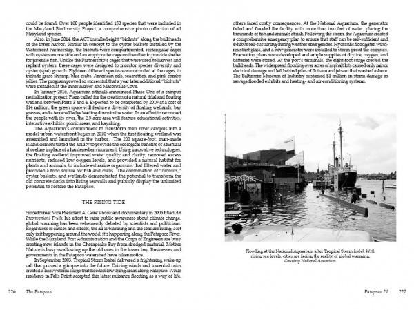 A page from "The Patapsco" by Schiffer Publishing, Ltd. delves into Maryland history and highlights the Patapsco River's role in the Baltimore watershed.