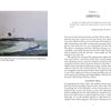A page from Schiffer Publishing, Ltd.'s "Shiphandling for the Mariner" shows a painting of a large ship and small boat, with text featuring the chapter title Arrival, a quote, mariner guidance info, and a Masters Trial section.