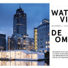 Admire elegant waterfront living at dusk with "Dream Houses on the Water" by Schiffer Publishing, Ltd.—explore modern villas like an architect-designed white water villa in Amsterdam, glowing warmly amid illuminated canalside buildings.