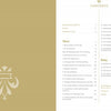 A two-page spread from Schiffer Publishing’s "Beyond Fabergé" displays the table of contents, featuring History and Market sections alongside gold and white fleur-de-lis designs, highlighting imperial Russian jewelers’ artistry.