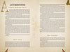 A sepia-toned double-page spread from "Lancashire Folk" by Schiffer Publishing, Ltd. covers the history of Accrington, featuring the Arndale Shopping Centre, Black Abbey, East Crescent, and local folklore with decorative corner elements.