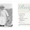 A two-page spread from "Cape Cod and the Islands" by Schiffer Publishing, Ltd.: left page displays a B&W photo of a bonneted woman with a basket and strawberry text; right page shows Recipes and a berry dessert in Nantucket-inspired art.