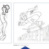 Two black-and-white drawings from Schiffer Publishing's "Caricatures in Motion": left, a person in a cap and shorts covers their face; right, joyful skateboarders over "SUMMER FUN"—perfect wood carving pattern inspiration.