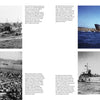 A collage of four photos from "US Landing Craft of World War II, Vol. 2" by Schiffer Publishing, Ltd. shows American landing craft unloading troops and supplies, with descriptive text beside each image.